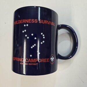 Vintage 1997 Boy Scout Mug Wilderness Survival Spring Camporee Kaposia Blue BSA